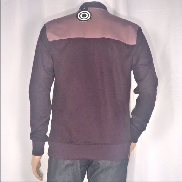 4 Funky Flavours Can’t Hold Back Taupe Purple & Orange Color Block Jacket SzL - Picture 6 of 16